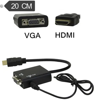 HDMI para VGA cabo de áudio HD set-top box notebook projetor de vídeo conversor adaptador