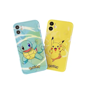 Kawaii Pokemon Pikachu, Squirtle Caso de Telefone para o Iphone 11 12 13 Pro Macio à prova de Choque de Protecção Tampa Protetora do Caso da Menina de Presente