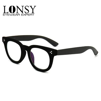 LONSY Retro Óculos de Leitura Para as Mulheres, Homens Mola Dobradiça Resina Hipermetropia Presbiopia Óculos Óculos Anti Luz Azul Lente