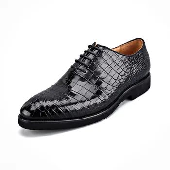 luolundika novo Tailândia importação de Couro de crocodilo sapatos masculinos sapatos homens sapatos de Vestido de negócio sapatos masculinos de sapatos lace-up
