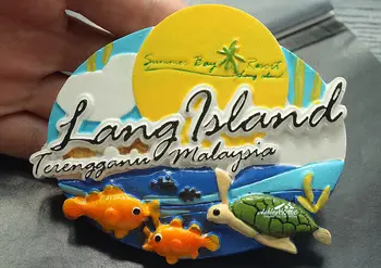 Malásia Lang Ilhas Grandes 3D Resina Ímã de Geladeira Viagens de lazer Lembrança
