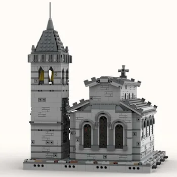 MOC Igreja Medieval -Modular a catedral de Notre-Dame DE Modelo de Blocos de Construção Vintage Famosa Casa de Arquitetura de Tijolos de Brinquedo para Crianças Presente