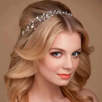 Moda Crystal Enfeites De Cabelo De Noiva Decoração Tiaras De Princesa Noiva Capacete De Casamento Hairband Acessórios De Cabelo, Jóias