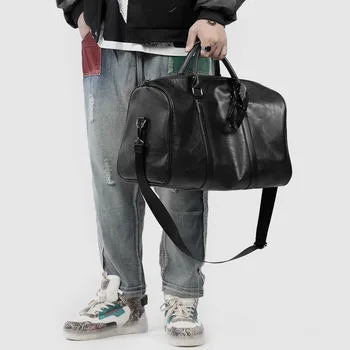 Moda simples PU viagem no masculino saco de desporto de grande capacidade de saco portátil aslant yoga fardos de fitness movimento