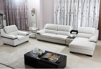 moderna sala de estar de estilo Genuíno sofá de couro a1288