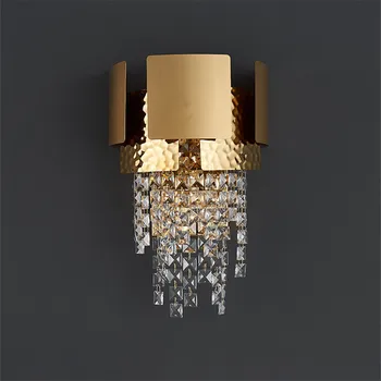 Moderno de cristal da lâmpada de parede para quarto de cabeceira de ouro arandelas LED luminárias de decoração de sala de estar TV de parede, iluminação de