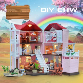 Montessori Diy Casa De Boneca Modelo Em Miniatura Casa De Móveis Accessorie Feitos À Mão Casa Apartamentos Casa De Brinquedo Para Meninas Crianças