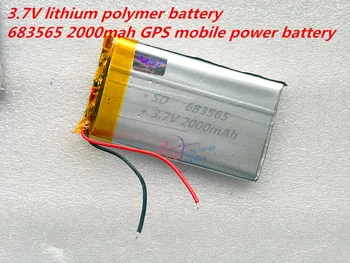 MP3 MP4 bateria 3.7 V bateria de polímero de lítio 683565 2000mah em seu GPS móvel de bateria