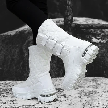 Mulheres Botas Impermeáveis Sapatos De Inverno Mulheres Botas De Neve De Plataforma Manter Aquecido Tornozelo Botas De Inverno Com Pêlo Grosso Saltos De Botas Mujer 2021