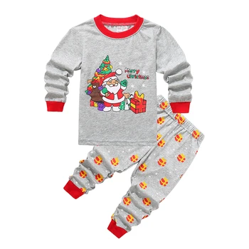 Natal das crianças Pijama Conjunto For2-7Years Old Boys, de roupa de dormir de Roupa dos Miúdos do Bebê do Algodão do Cartoon Pijamas de Inverno Outono de Pijamas
