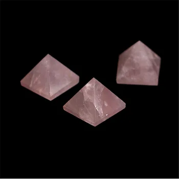 Natural De Rosa Cor-De-Rosa Pirâmide De Cristal Energia De Cura Decoração De Casa Artesanato