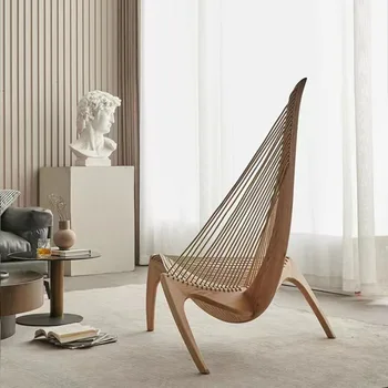 Nordic De Madeira Da Cadeira Do Recliner Designer De Cadeiras Criativo Vela Cadeiras Modernas E Confortáveis Relaxante Sala De Estar, Móveis De Casa