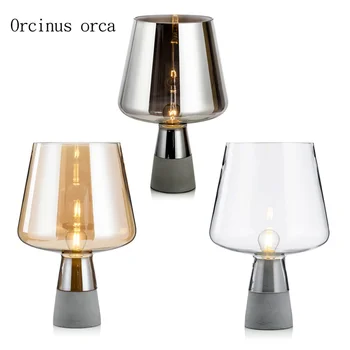 Nordic moderno e minimalista mesa de vidro da lâmpada sala de estar, quarto de cabeceira pós-moderno personalidade criativa decorativa LED lâmpada de tabela