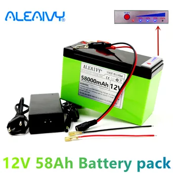 Novo 12v 58Ah 18650 Bateria de Lítio Adequado para Energia Solar e Elétrica, a Bateria do Veículo Display +12,6 v 3A Carregador