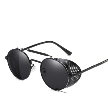 Novo Estilo de 2020 Retro Redonda de Metal Óculos de sol Steampunk Homens Mulheres Marca o Designer de Óculos de Oculos De Sol em Tons de Proteção UV