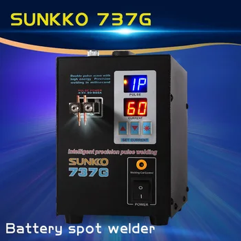 Novo SUNKKO 737G Bateria soldador de Ponto de 1,5 kw DIODO emissor de luz Mancha a Máquina de Soldadura para 18650 bateria soldagem de precisão lugar soldadores