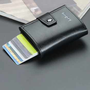 Novos Negócios, IDENTIFICAÇÃO do Titular do Cartão de Crédito Homens E Mulheres de Metal RFID Vintage de Alumínio Caixa de Couro do PLUTÔNIO do Cartão de Nota de Carteira de Carbono