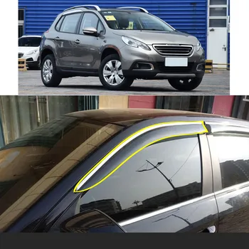 O Corpo De Carro Estilo Adesivo Plástico Vidro De Uma Janela De Vento Viseira Chuva/Sol Guarda De Ventilação Para Peugeot 2008 2014 2015 2016 2017 2018 2019