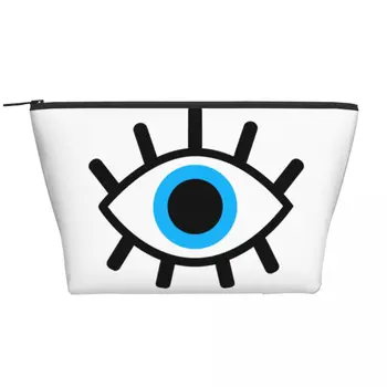 Os Olhos De Encanto Cosméticos Saco De Mulheres Kawaii Grande Capacidade De Preto Do Olho Mau Amuleto Boho Padrão De Caixa De Maquiagem Beleza De Armazenamento De Produtos De Higiene Pessoal, Sacos De