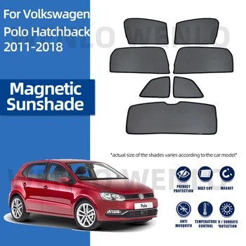 Para Volkswagen POLO Hatchback 2011-2018 Interior protetor solar Bloquear a Luz Tampa Magnética Cortina de Vidro a Viseira de Sol do Carro pára-Sol Sombra