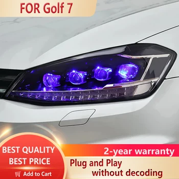 Para VW Golf 7 Farol 2014-2018 Golf7 Todos os Faróis de LED DRL Cabeça da Lâmpada da Lente do Projetor de Baixo farol Alto Acessórios