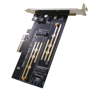 PCIE Para M. 2 Adaptador SATA M. 2 M CHAVE Nvme SSD NGFF Para PCIE Adaptador PCIE 4X Dual-Channel Placa Riser