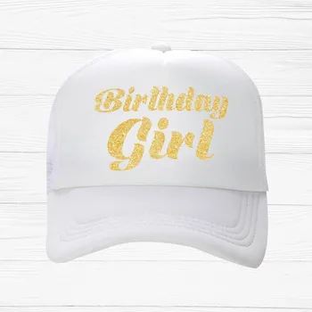 personalizado de Moda de brilho de ouro Homens Mulheres Boné de Beisebol de aniversário DIY Design de Logotipo chapéu de Malha de Snapback chapéu de Caminhoneiro Chapéu de presente de casamento