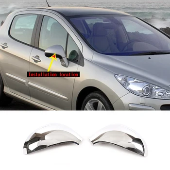 Peugeot 207 308 2006-2014 estilo carro ABS Cromado Carro Porta do Lado do Espelho de Vista Traseira Tampa da guarnição Adesivo de Carro Acessórios