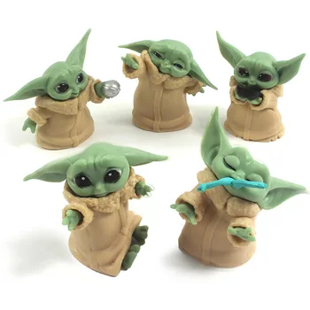 Quente 5pcs Star Wars Bebê Yoda Figura de Ação do Brinquedo Yoda Chaveiro Star Wars Figuras Brinquedos de Natal de Presentes de Aniversário Acessórios Para Crianças