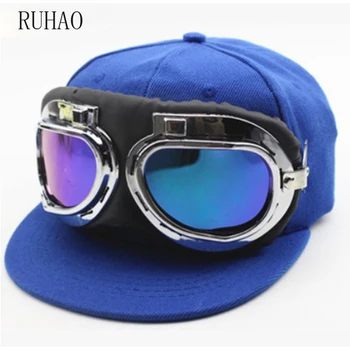 RUHAO 2019 Homens Menino de boné Preto óculos aviador chapéu de papai chapéu de gorras para hombre snapback Osso Hip Hop Pac