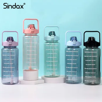 Sindax 2 Litros De Água Garrafa Plástica De Esportes Copo De Água De Grande Capacidade Chaleiras Para Meninas Agitadores De Garrafa De Água Copos