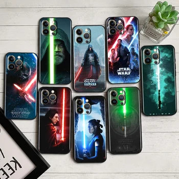 Star Wars Herói Robô Legal de Telefone Preto de Caso Para o iPhone 14 13 12 11 Mini XS Pro Max X XR 8 7 6 Além de SE 2020 Soft Shell Capa Capa