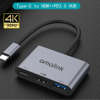 Tipo-C-HDMI para Macbook pro com Ecrã do Telefone HDTV, Projetor de Multi-função dock station usb hub laptop accessorie adaptador USB 3.0