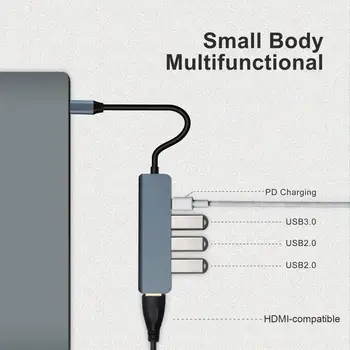 USB-C-Hub 5-em-1 Estação de Acoplamento de Encaixe Tipo de Estação-C-HDMI-Adaptador compatível para iPad Pro