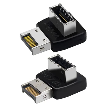 USB Cabeçalho Placa-Mãe do Computador-Tipo C USB3.1-Tipo E 90 Graus Conversor De Acessórios De Informática
