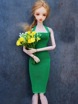 Verde em tricô Fino vestido / 100% feito à mão com 30cm de boneca de roupas de verão, vestir roupa Para 1/6 Xinyi FR ST roupa da Boneca Barbie / brinquedo