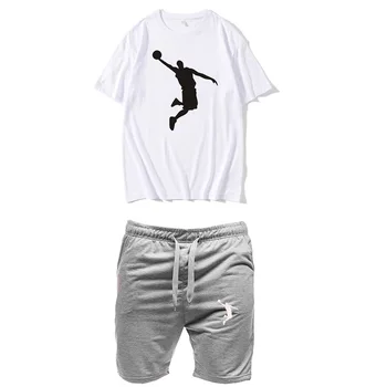 Verão nova masculina de manga curta T-shirt + impresso homens sportswear terno de homens, roupas de marca personalizada do logotipo, fatos de treino curto terno