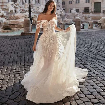 VIKTORIA de Luxo Vestidos de Noiva Elegante Multi-camada de Folha de Lótus Fio V-pescoço Vestidos de Noiva Beading Cristal Lace Vestido De Noiva